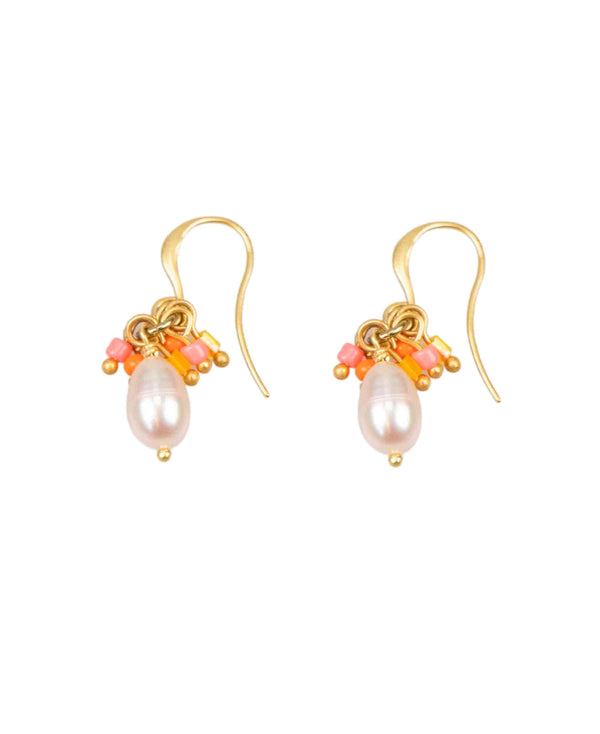 Pearl Drop Cluster Earrings