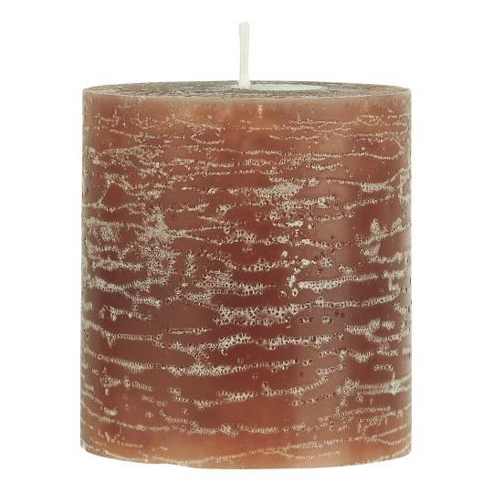 Rustic Pillar Candle Small | Brown