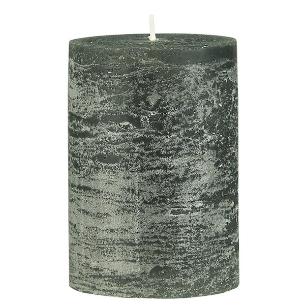 Rustic Pillar Candle Medium | Dark Green