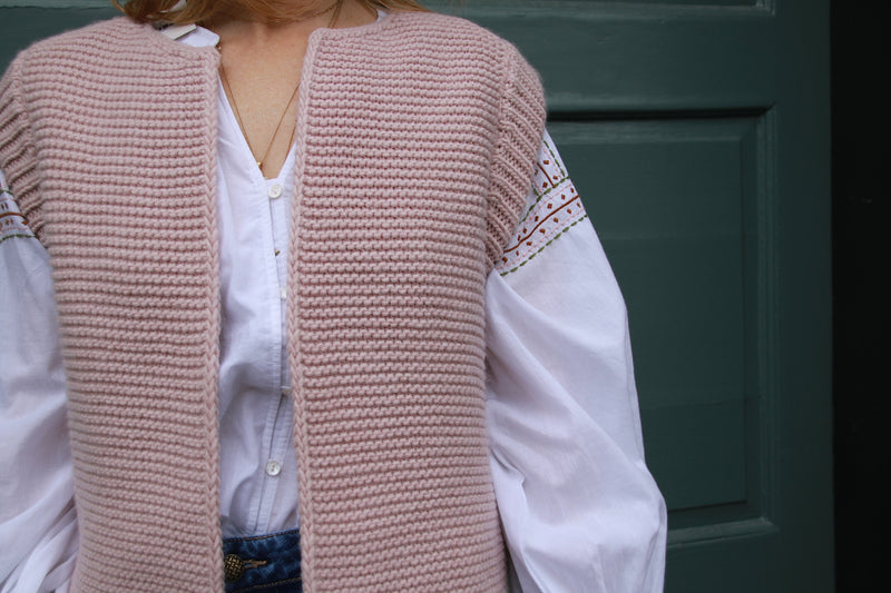 Sylvie Knitted Gilet | Pale Pink