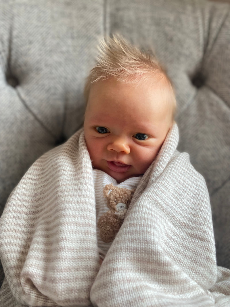 Cashmere Mix Baby Blanket | Oatmeal/Ecru