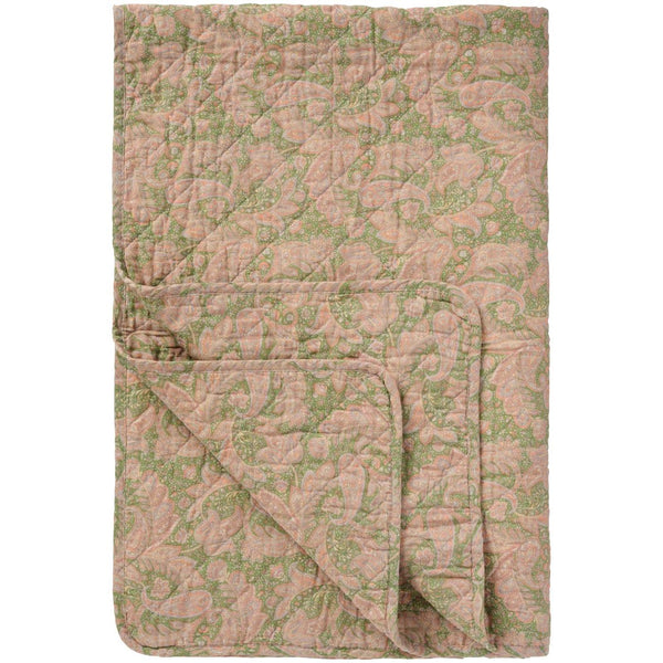 Quilt | Green & Light Pink Paisley