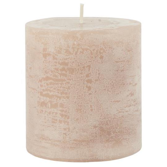 Rustic Pillar Candle Medium | Rose
