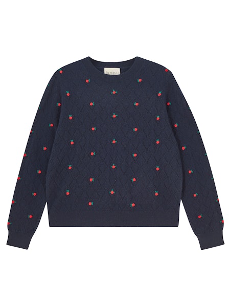 Fancy Floral Crew | Navy/Red/Green