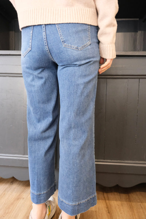 Wendy Cropped Wide Leg Jeans | Pale Denim