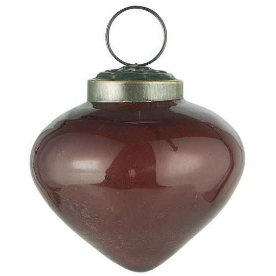 Pear Bauble | Pebbled Glass Cherry Red