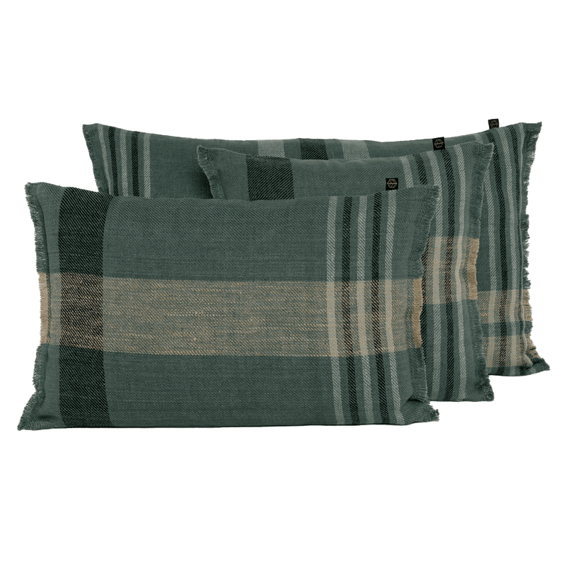 Oblong Linen Cushion | Pigeon Check