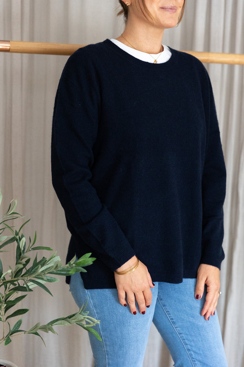 Oversized Cashmere Jumper | Navy