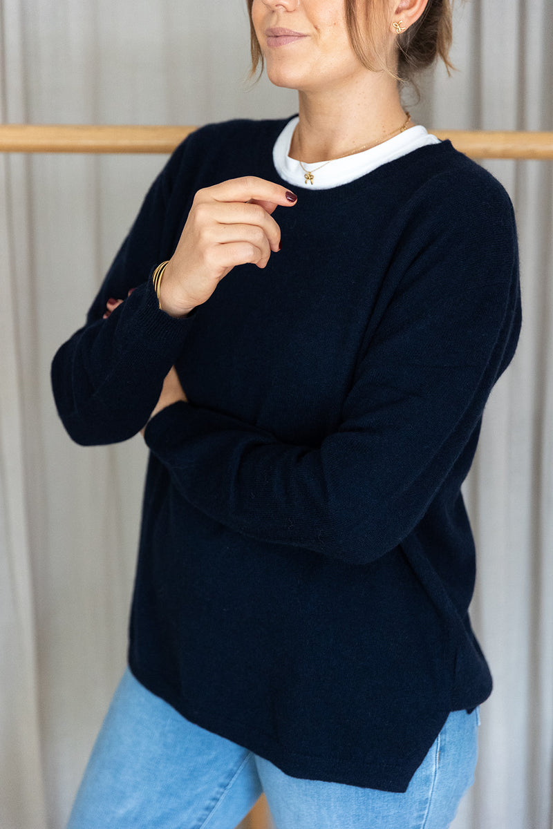 Oversized Cashmere Jumper | Navy