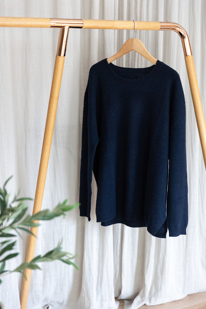 Oversized Cashmere Jumper | Navy