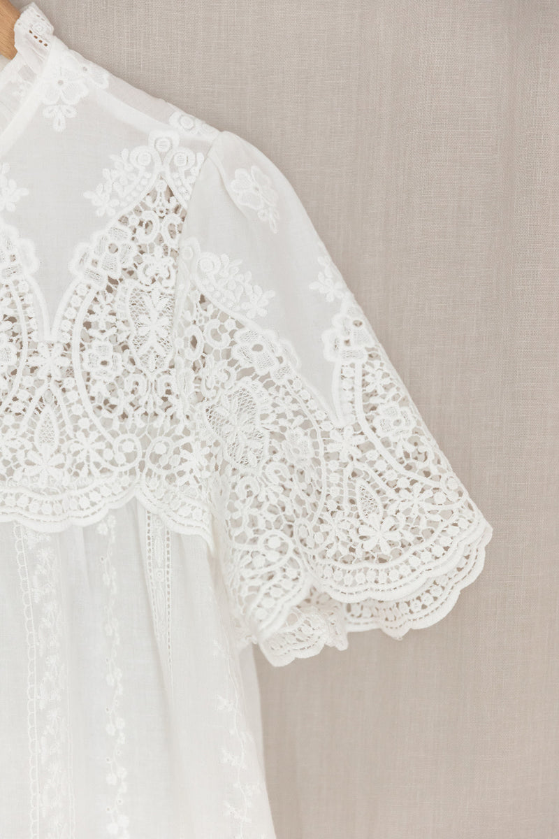 Tara Embroidered Short Sleeve Top