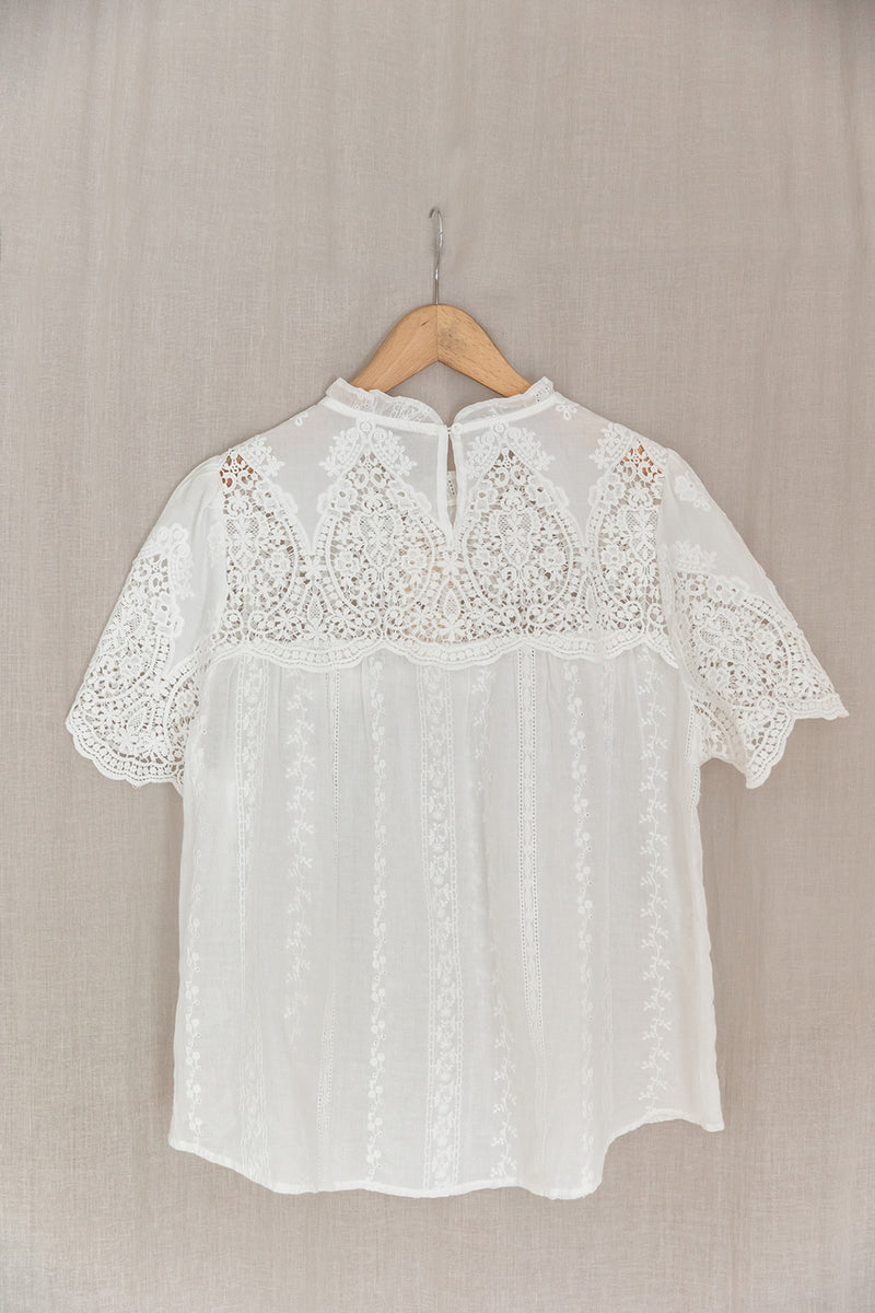 Tara Embroidered Short Sleeve Top