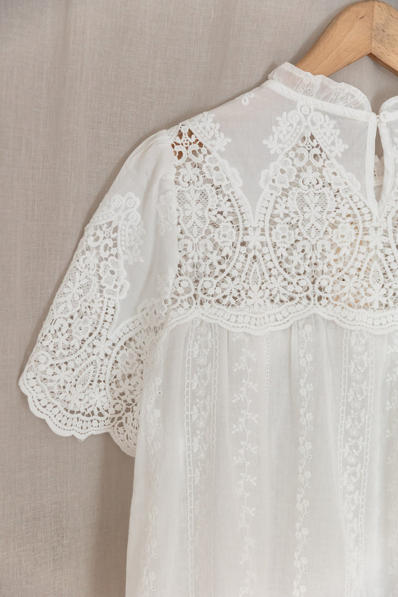 Tara Embroidered Short Sleeve Top