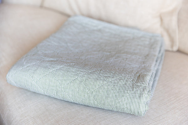 Quilt | Pale Blue/White Stripe