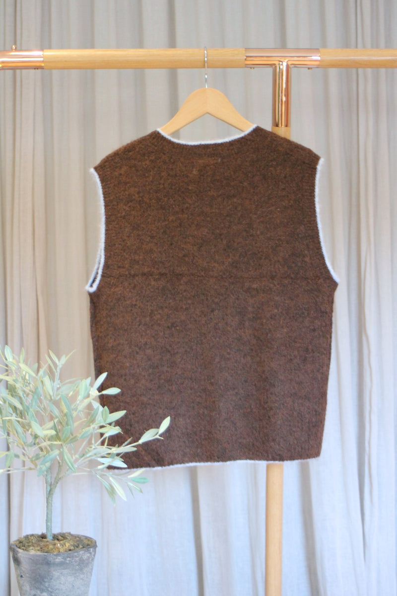 Buttoned Tank | Brown/Blue