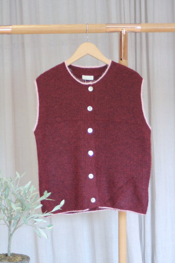 Buttoned Tank | Plum/Pink