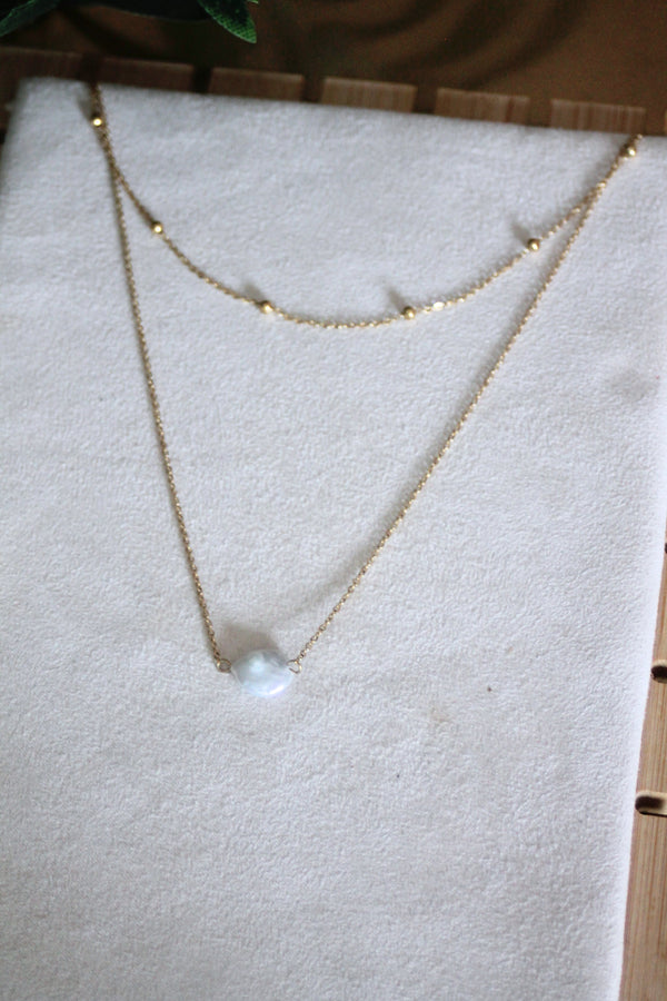 Double Necklace with Pearl