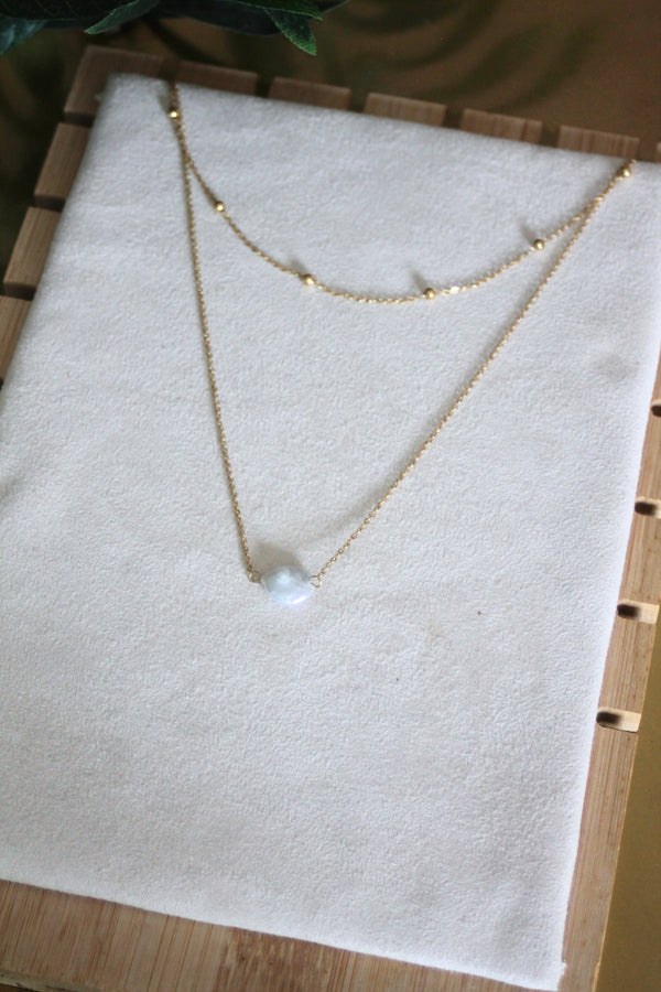Double Necklace with Pearl