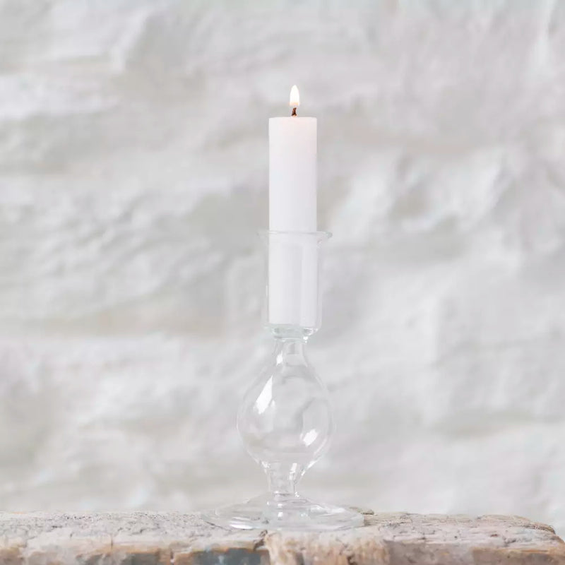 Simple Glass Candlestick | Clear