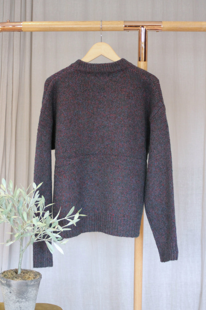 Zip Marl Cardigan | Forest Green