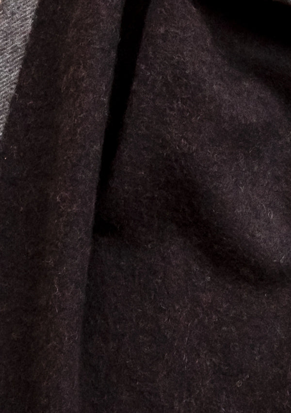 Cashmere & Merino Scarf | Charcoal Contrast Edge