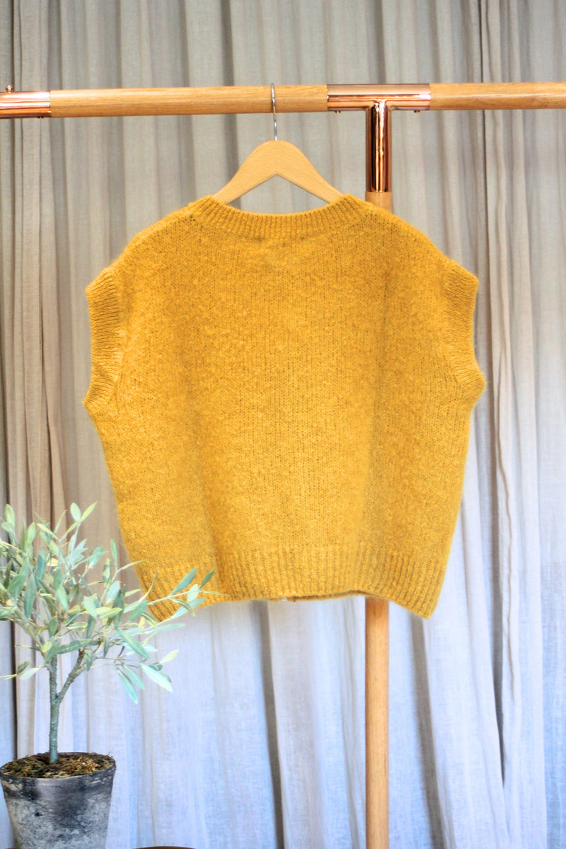 Zip Front Gilet | Ochre