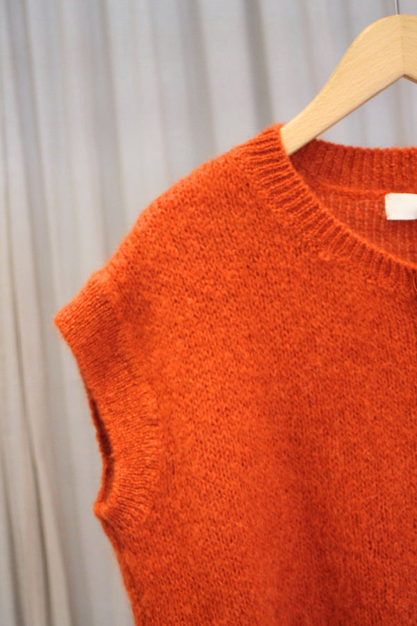 Zip Front Gilet | Rust