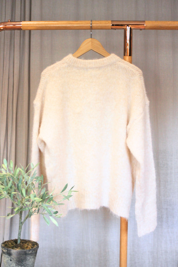 Zip Front Cardi | Beige