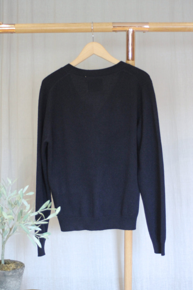 Bow Pocket Cardigan | Navy