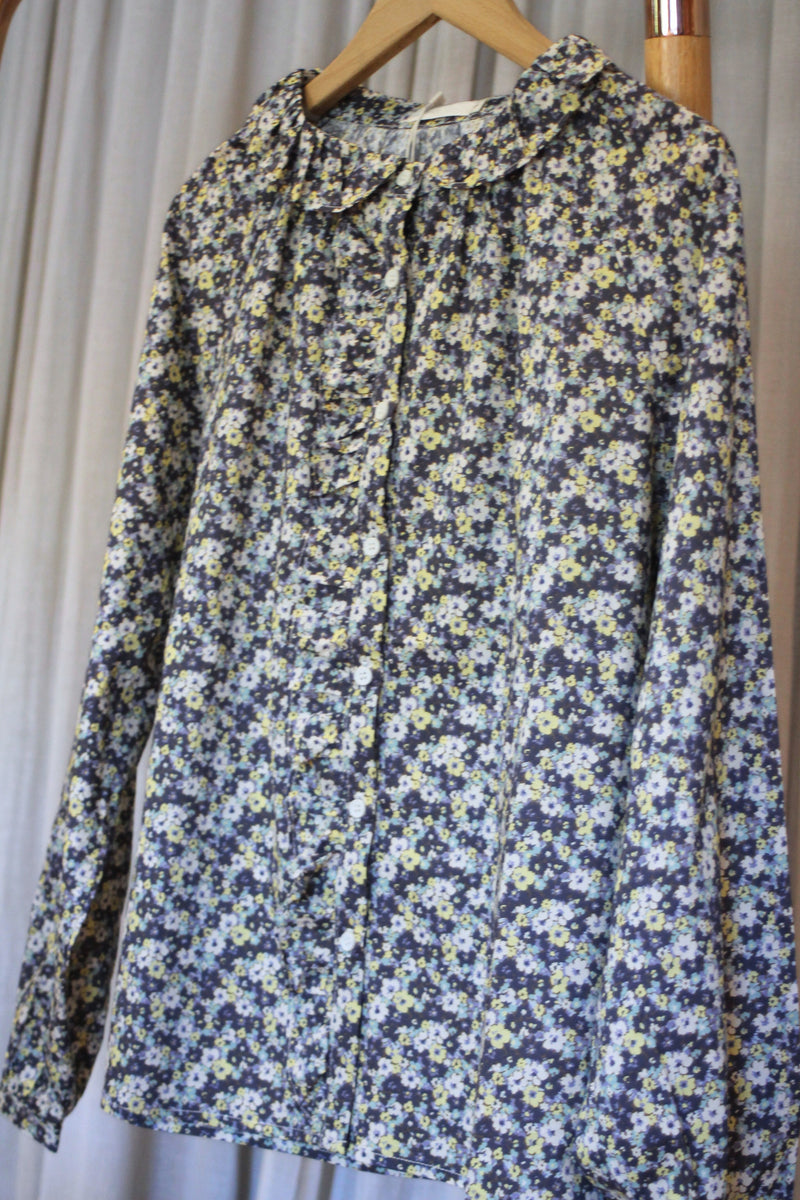 Ditsy Top | Navy/Yellow