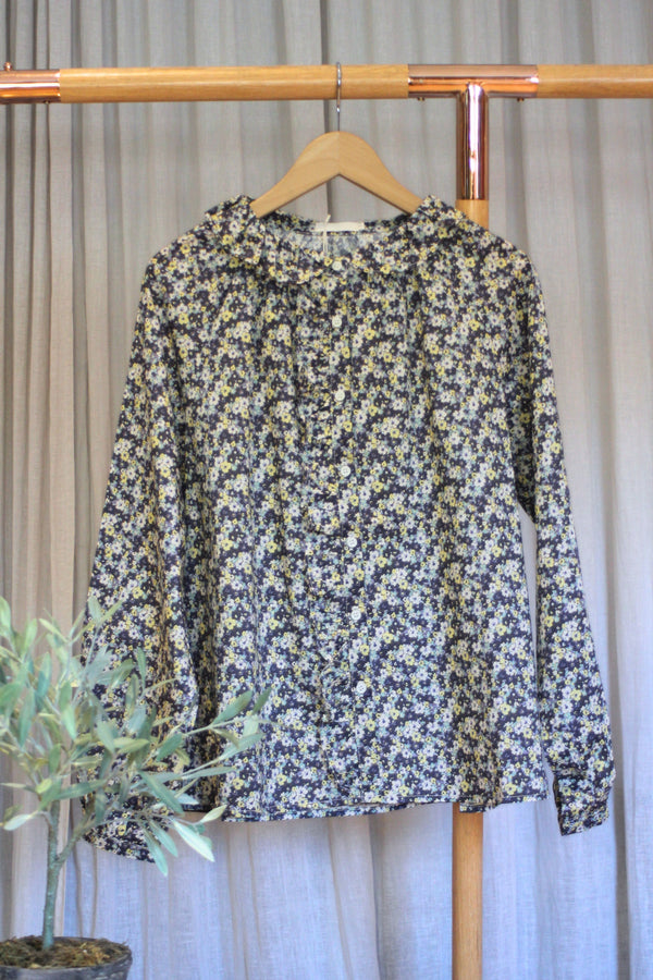 Ditsy Top | Navy/Yellow