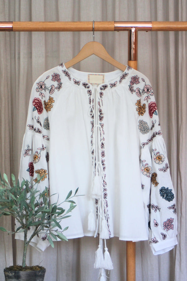 Embroidered Tie Jacket