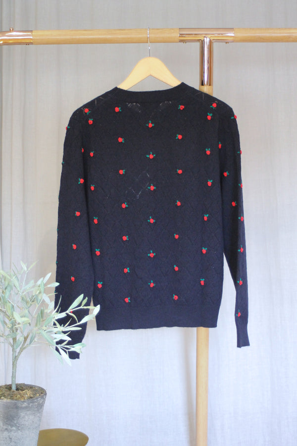 Fancy Floral Crew | Navy/Red/Green