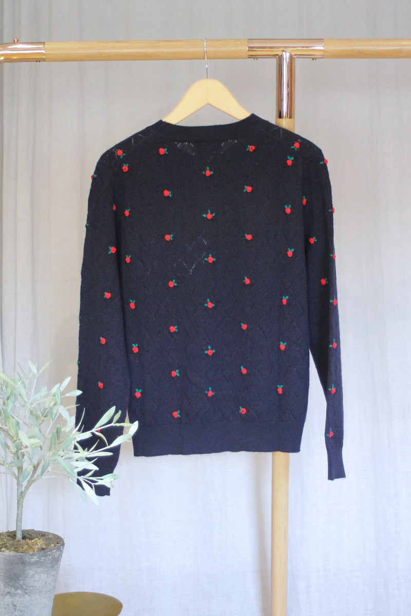 Fancy Floral Crew | Navy/Red/Green