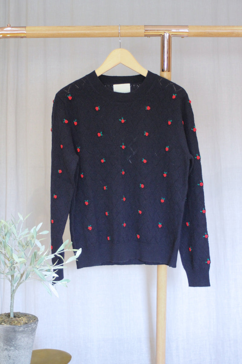 Fancy Floral Crew | Navy/Red/Green