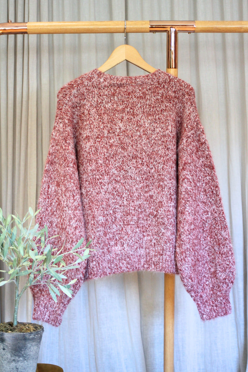 Marl Cardigan | Dark Red