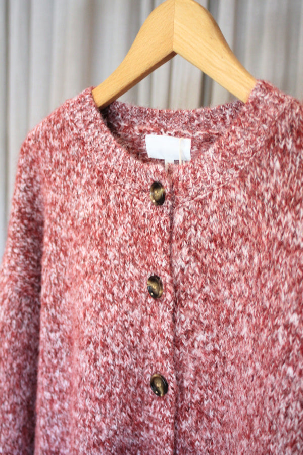 Marl Cardigan | Dark Red