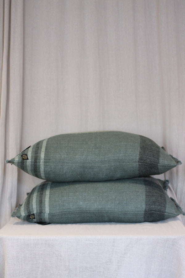 Oblong Linen Cushion | Pigeon Check