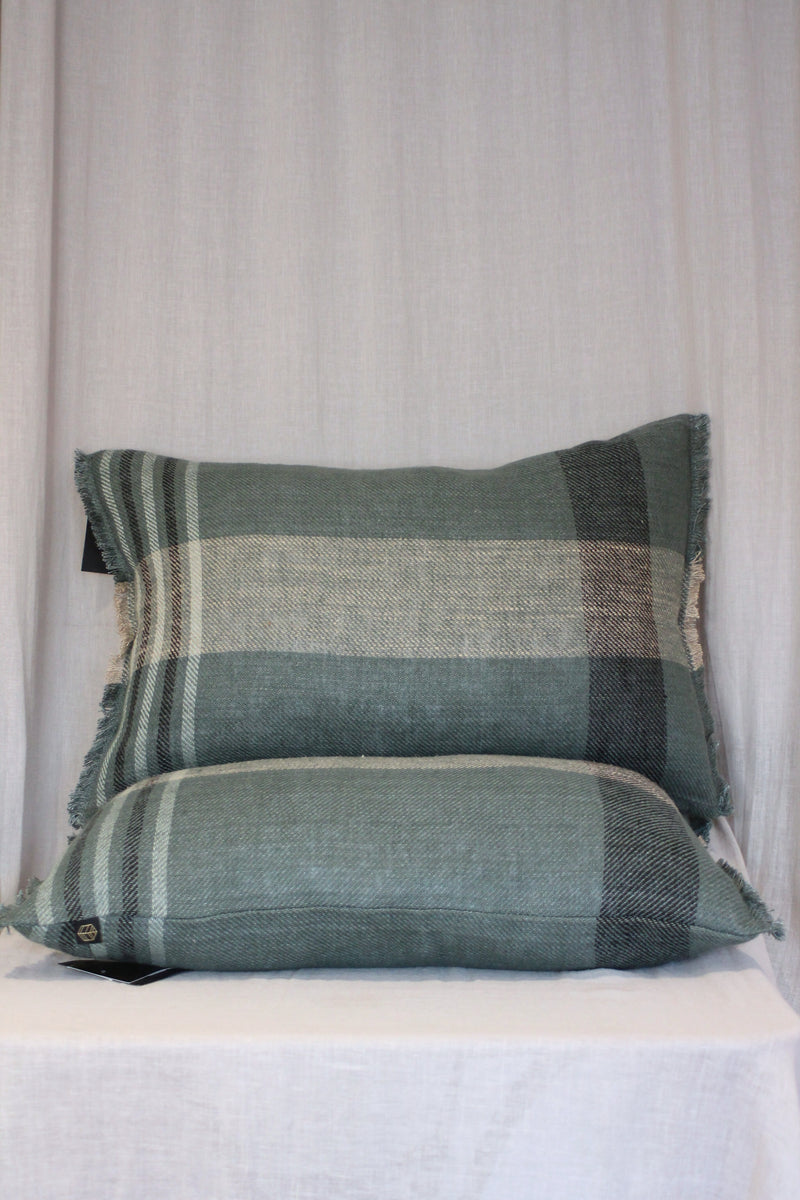 Oblong Linen Cushion | Pigeon Check