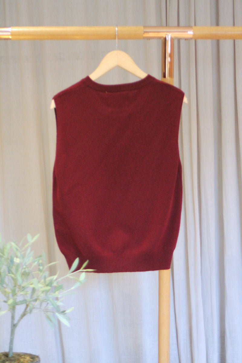 Cashmere Perfect Tank | Burgundy