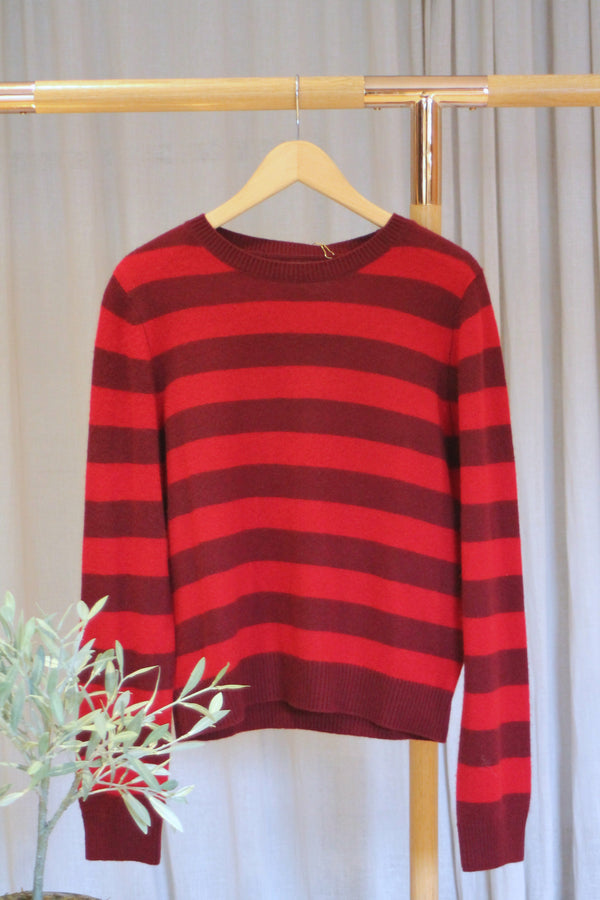 Stripe Crew | Burgundy/Dull Red