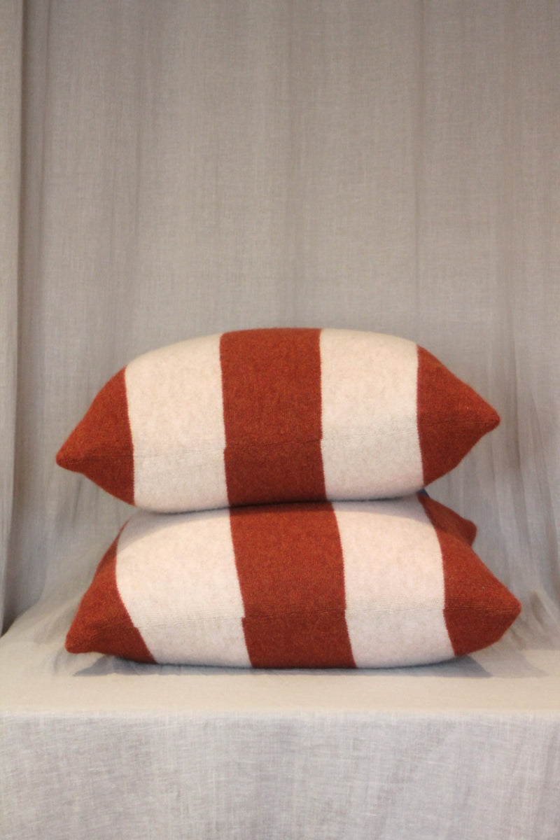 Three Stripe Cushion | Rust