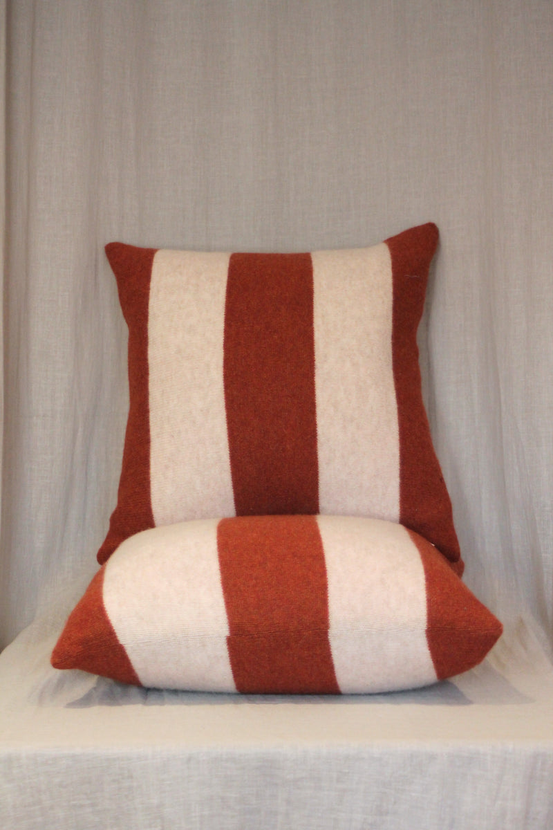 Three Stripe Cushion | Rust