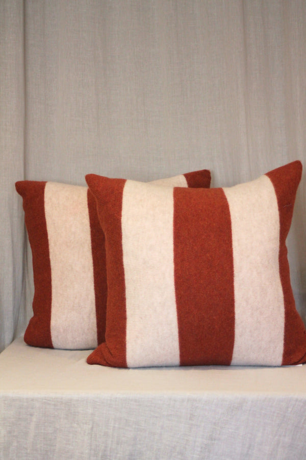 Three Stripe Cushion | Rust