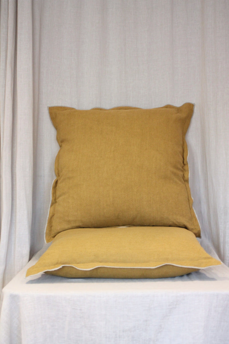 Cushion | Tobacco/Grey Linen Mix