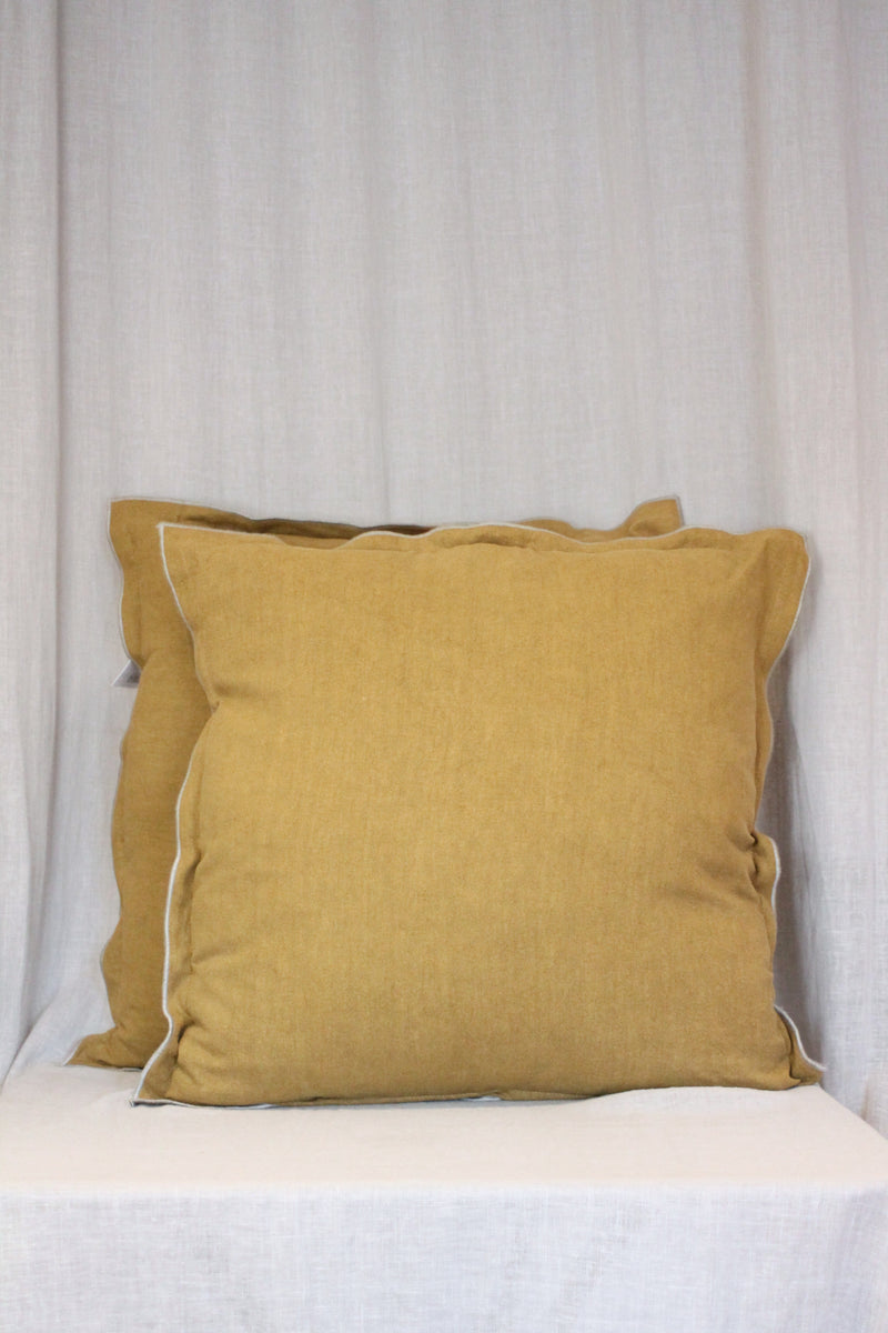 Cushion | Tobacco/Grey Linen Mix