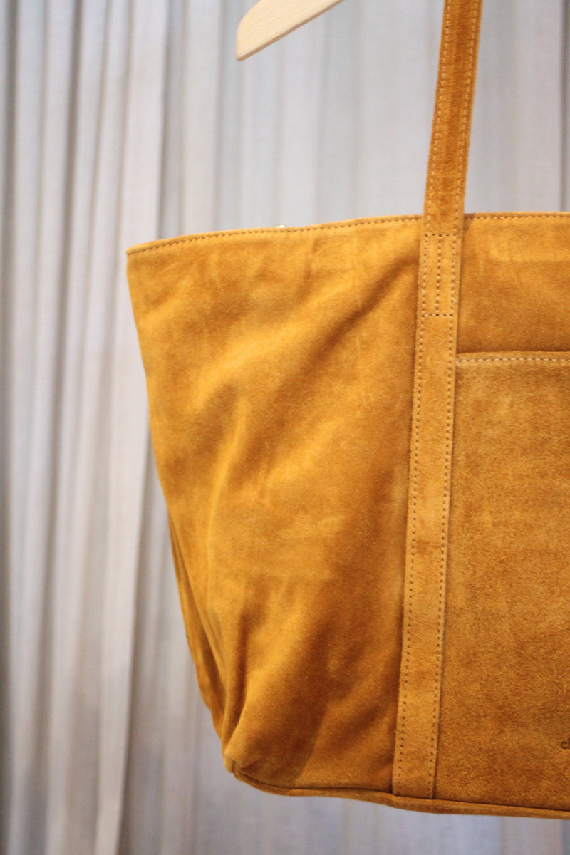Suede Tote | Camel