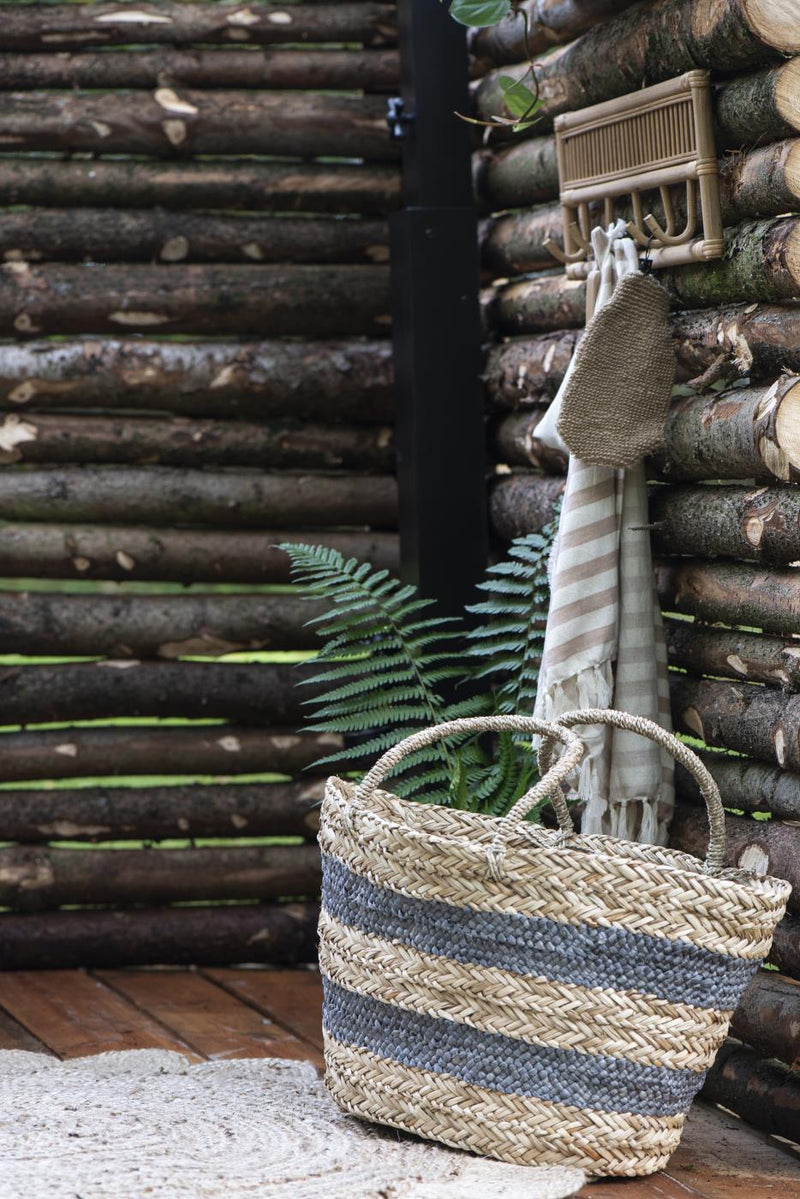 Seagrass & Corn Basket | Grey/Natural