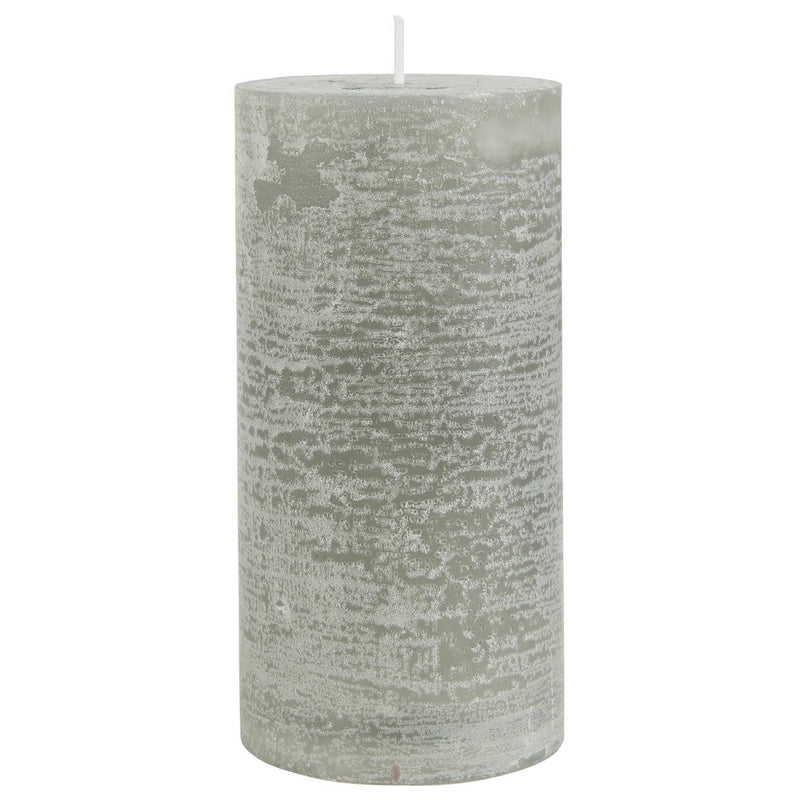 Rustic Pillar Candle Large | Light Grey
