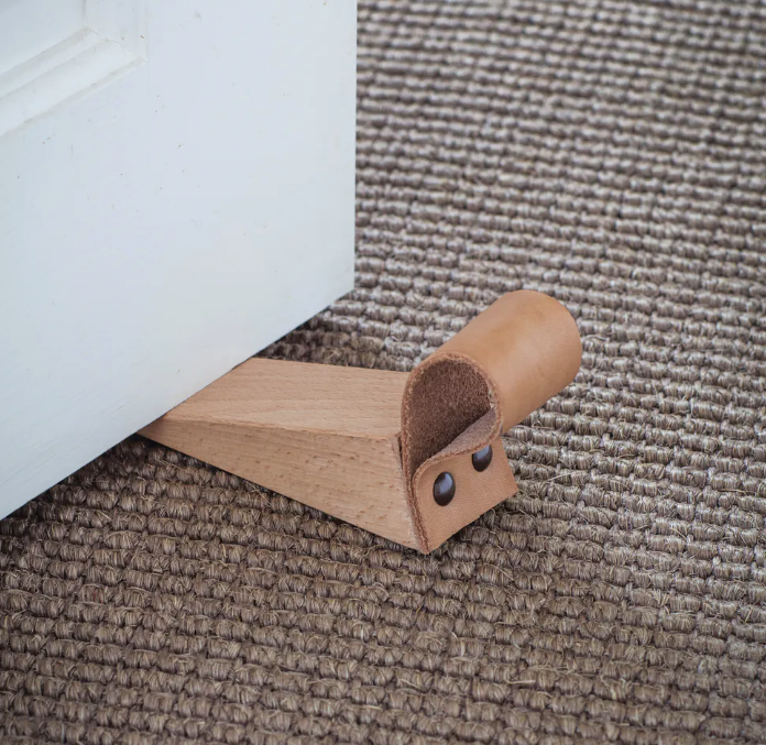 Wood & Leather Door Wedge